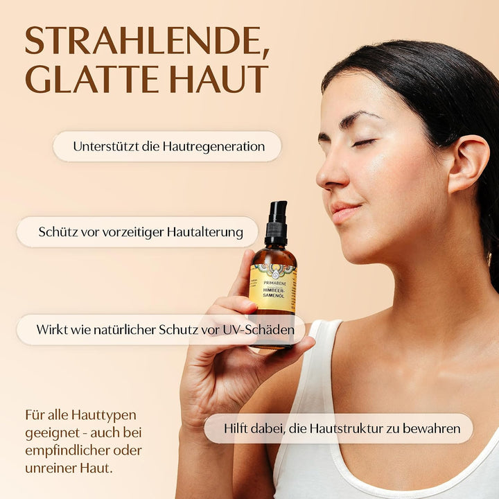 100% Himbeersamenöl - 50ml - rein &amp; kaltgepresstes Himbeersamen Öl für Hautpflege, Haarpflege &amp; Sonn