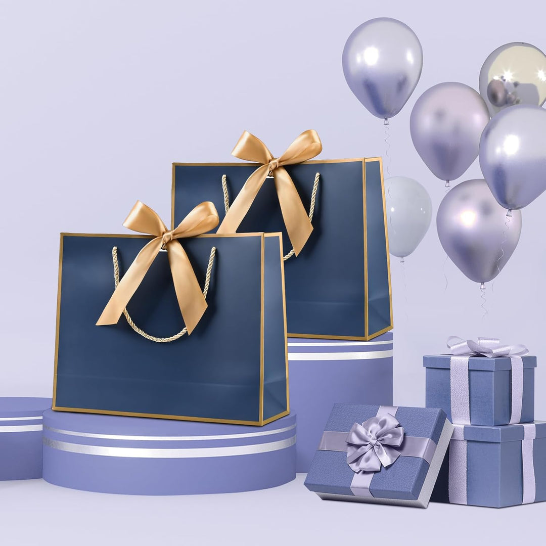 Geschenktüte mit Schleife,Geschenktüte Weiss,Geschenktaschen für Geburtstag, Hochzeit, Festivalfeier