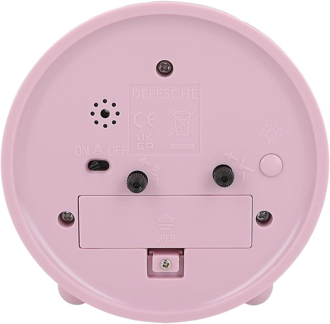 Depesche 13227 TOPModel Rebel Kitty - Wecker in Lila für Kinder, mit Model-Motiv, lautlose Uhr mit L