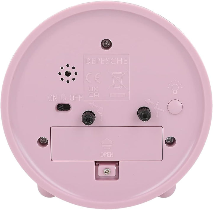 Depesche 13227 TOPModel Rebel Kitty - Wecker in Lila für Kinder, mit Model-Motiv, lautlose Uhr mit L