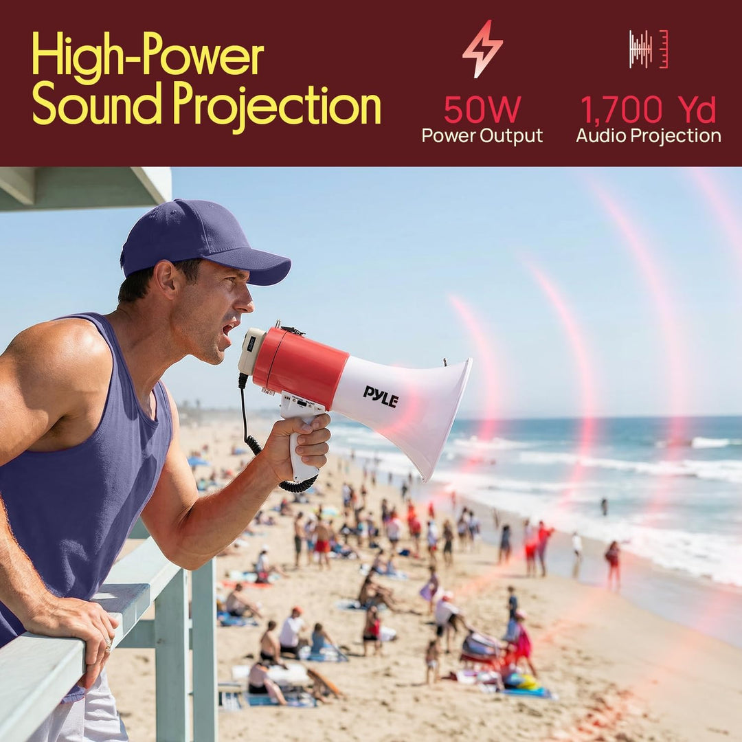 Pyle PMP52BT Pyle Pro bluetooth megaphone with AUX (3.5mm) Input Built-in USB Flash & SD Memory Card