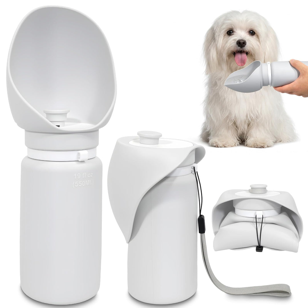 Faltbare Hunde-Wasserflasche, Auslaufsicherer Tragbarer Haustierspender, Wasserflasche mit Integrier