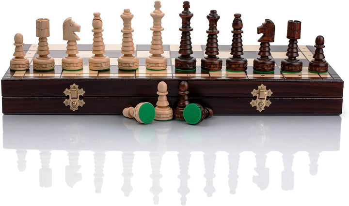 Master of Chess Gentleman 48 x 48 x 3 cm Grosses Holzschach für Erwachsene und für Kinder Handgefert