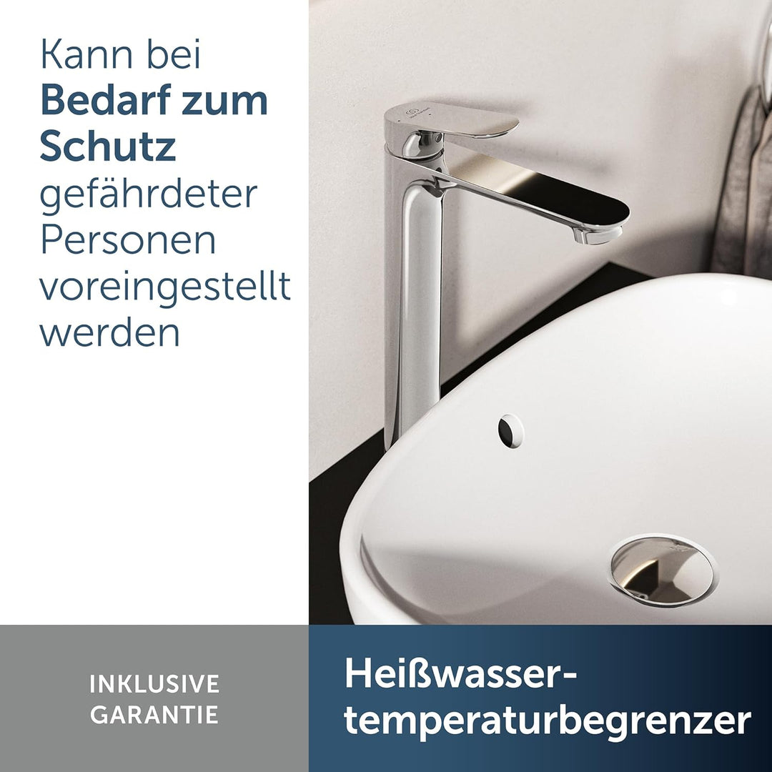 Ideal Standard Alero Waschtischarmatur, Auslaufhöhe 240 mm, wassersparender Wasserhahn Badezimmer, b