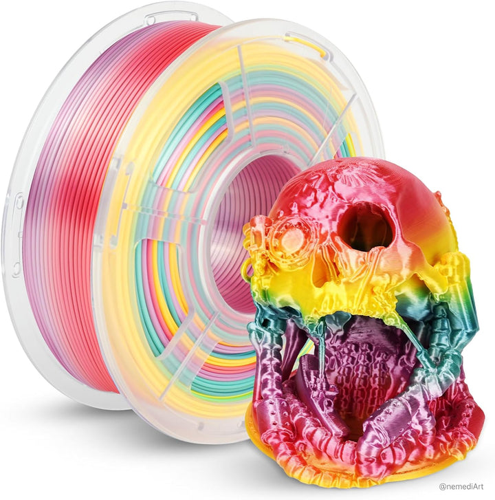 JAYO Silky Rainbow PLA+ Filament 1.75mm Regenbogen #11, 1.1kg/Spule(2.43lbs), Gradient Changing Glei