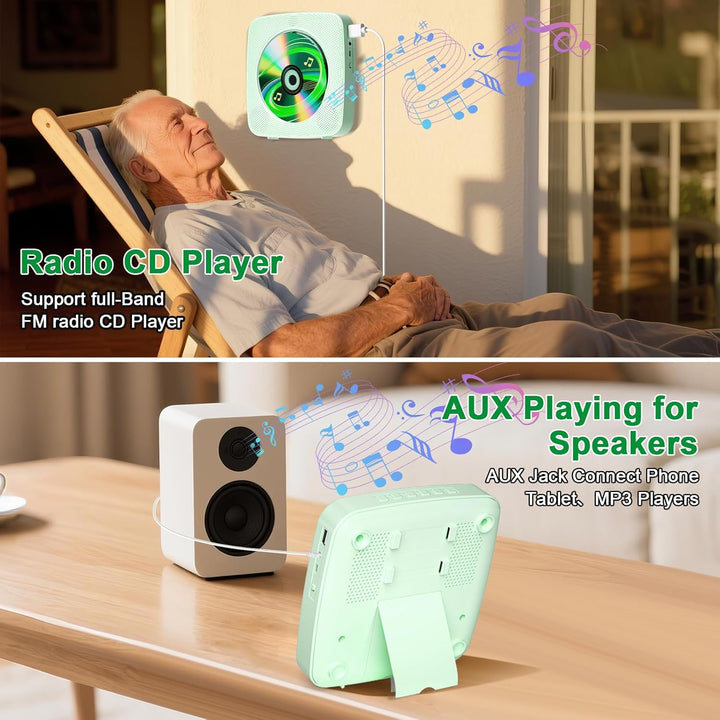 Gueray Tragbarer CD Player Tragbar : Radio CD Players Kinder CD-Player Discman mit 1800mAh Akku Laut