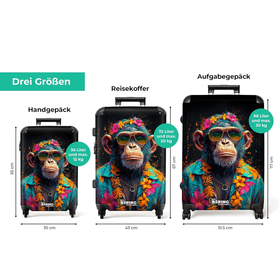 NoBoringSuitcases.com® Koffer XL Gross 77x51.5x28 cm Hartschale Reisekoffer 4 Rollen Leicht Koffer T
