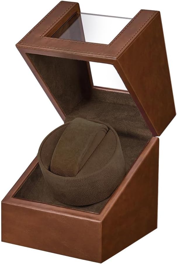 Automatische Uhrenbeweger Box,luxuriöser Single Uhrenbeweger,Uhrengehäuse mit leisem Mabuchi Motor,B