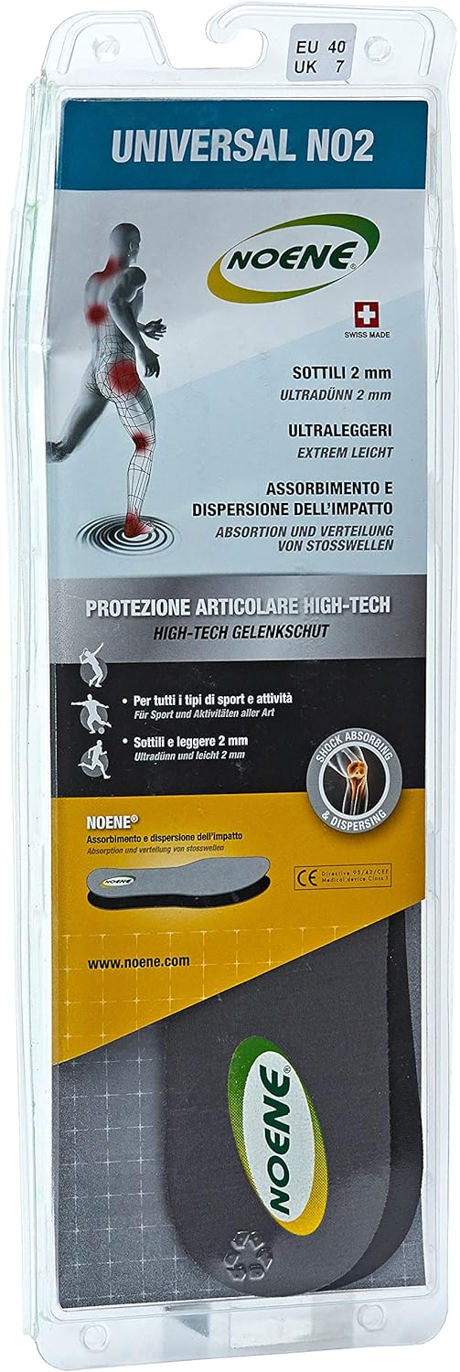 Noene Einlegesohlen NO2 Universal 39 EU Schwarz, 39 EU Schwarz