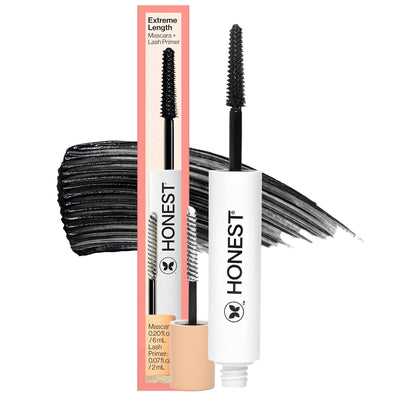 Honest Beauty Extreme Length Mascara + Lash Primer | 2-in-1 steigert Wimpernlänge, Volumen und Defin