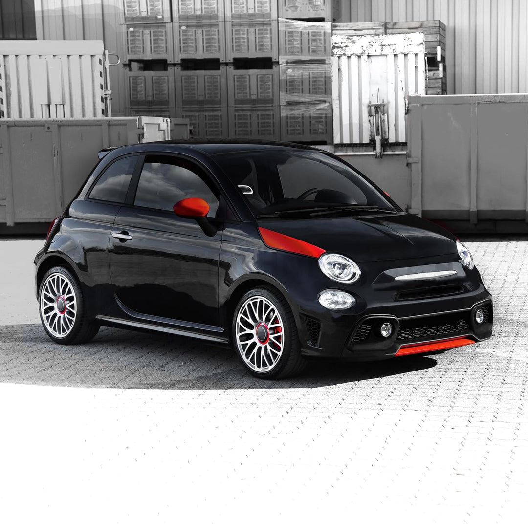 Folientechnik Bayer 1069 Motorhaubenstreifen kompatibel mit Fiat Abarth 500 595 695 ab Bj. 2007 (Rot