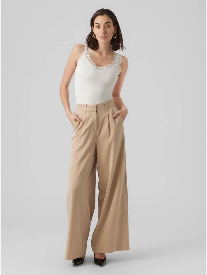 VERO MODA Damen Vmalia Mr Skinny Shape Jeans Ecru Noos Top L Ecru, L Ecru