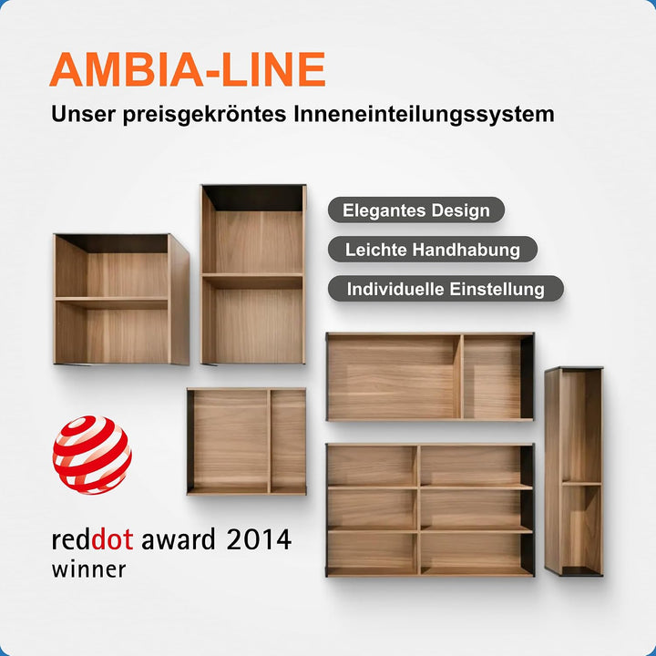 BLUM AMBIA-LINE Frontauszugsrahmen, ab NL400mm, B218mm, Farbe: Bardolino Eiche, Bardolino Eiche