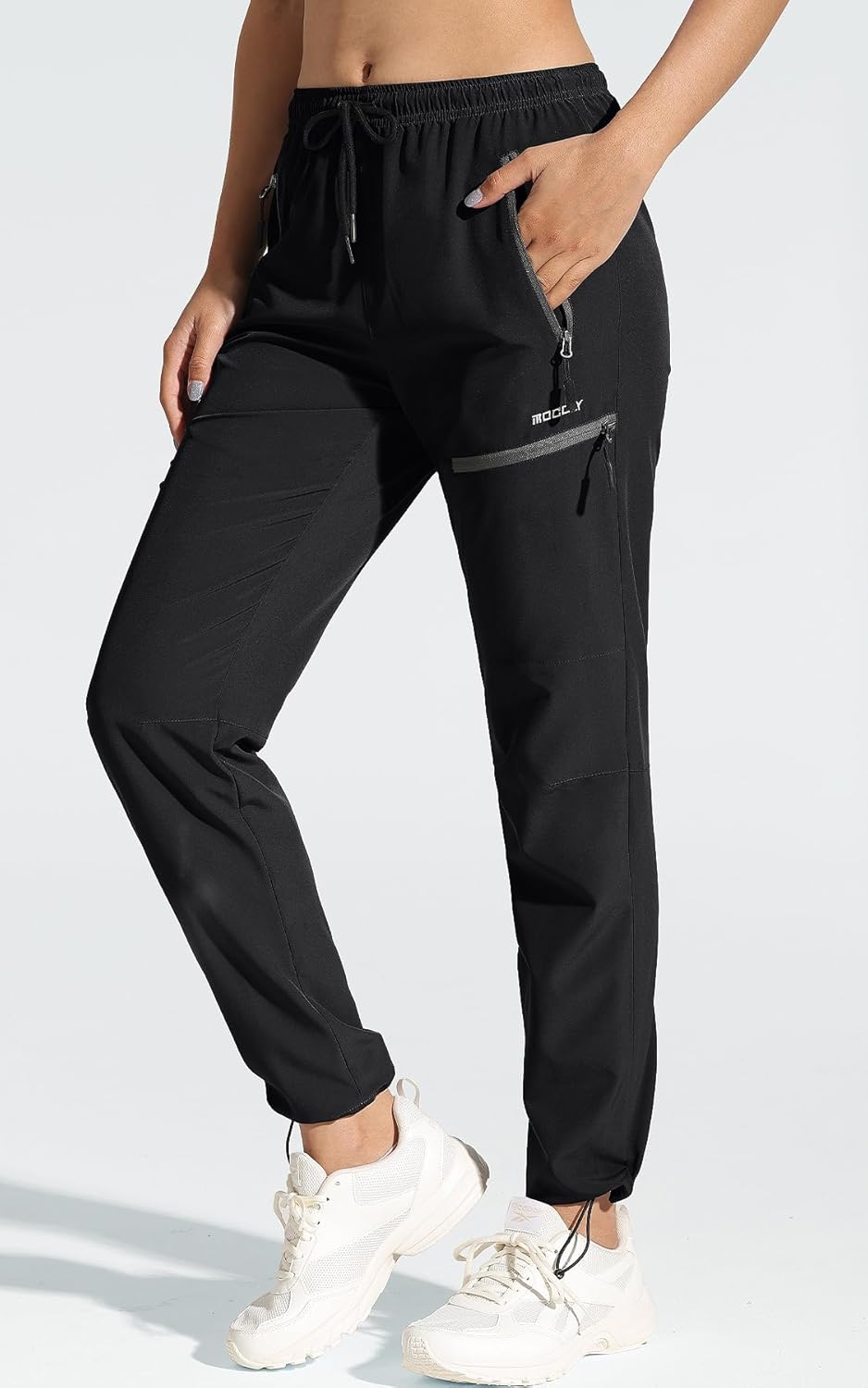 MOCOLY Damen Wanderhose Cargohose Wasserdicht Elastische Outdoorhose Cargo Jogginghose Trekkinghose