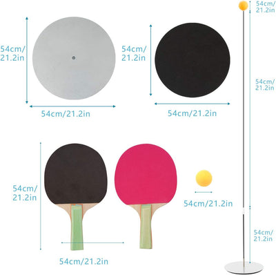 Surplex Tischtennistrainer mit Elastischem Weichem Schaft, Höhenverstellbar, Mit 2 Schlägern Und 3 Ü