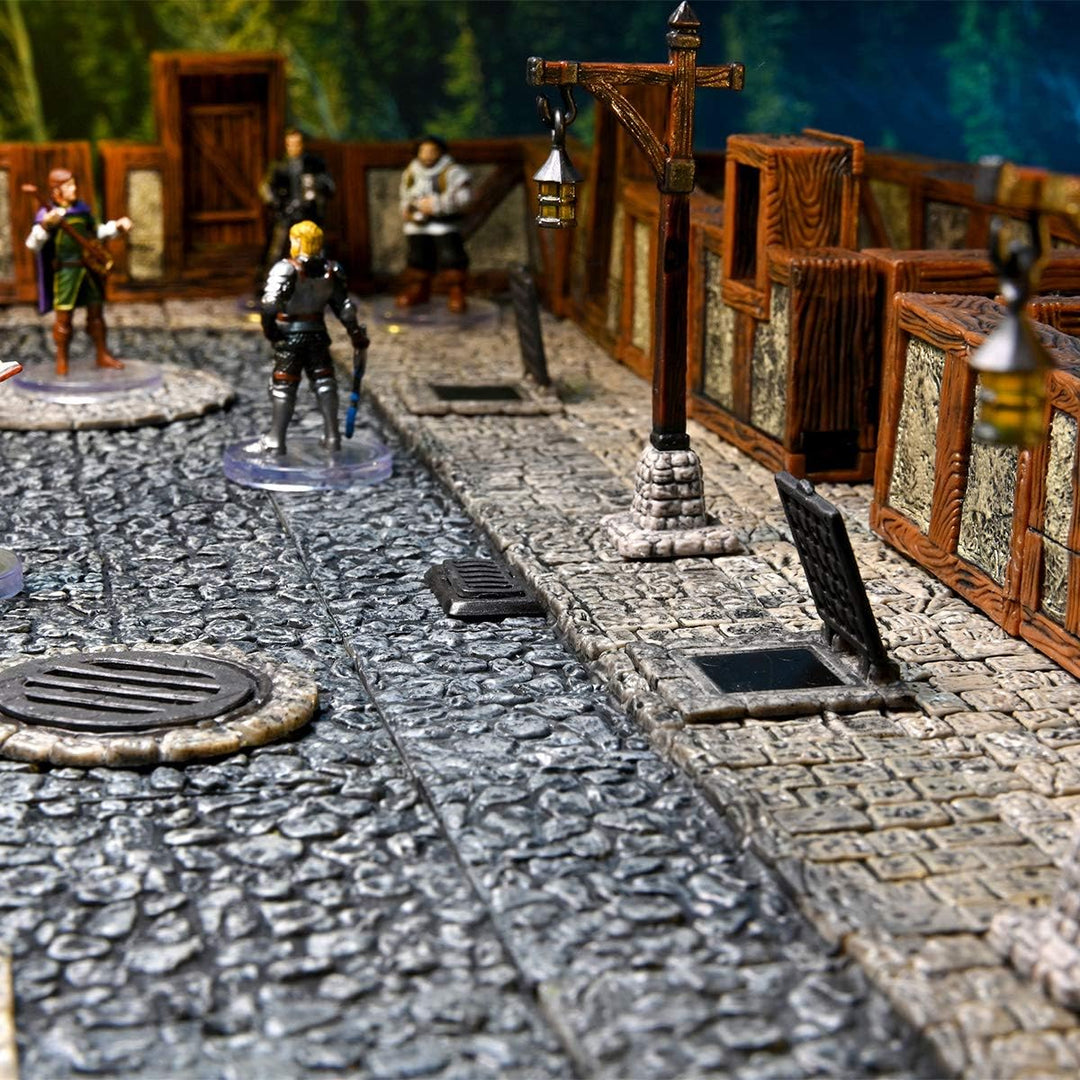 WizKids LLC, Warlock Tiles: Town & Village-Town Square, Accessory, Ages 14+ Classic, Classic