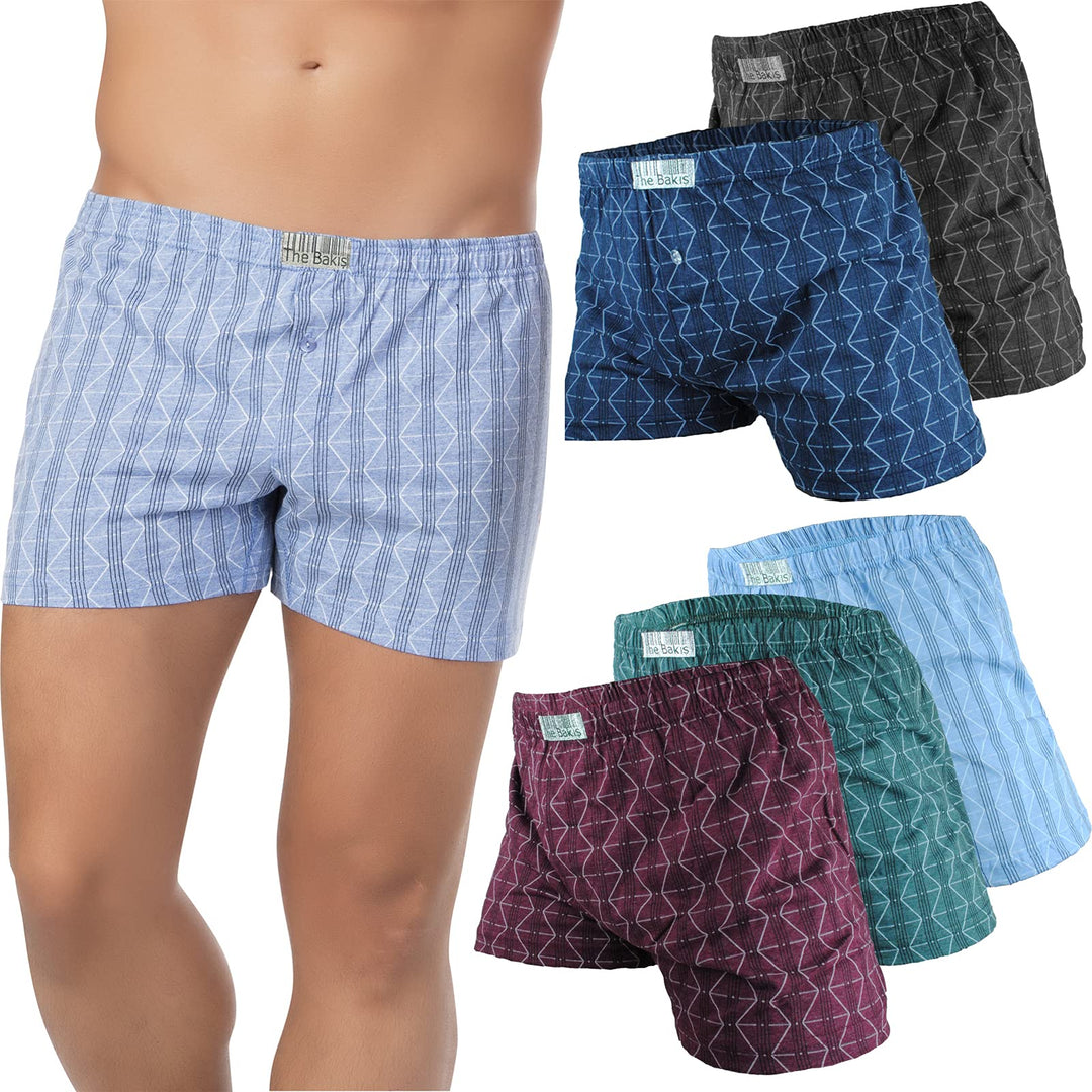 Boxershorts Herren Baumwolle (3er, 6er, 12er Pack) - Männer Unterwäsche Unterhosen Men Retroshorts B