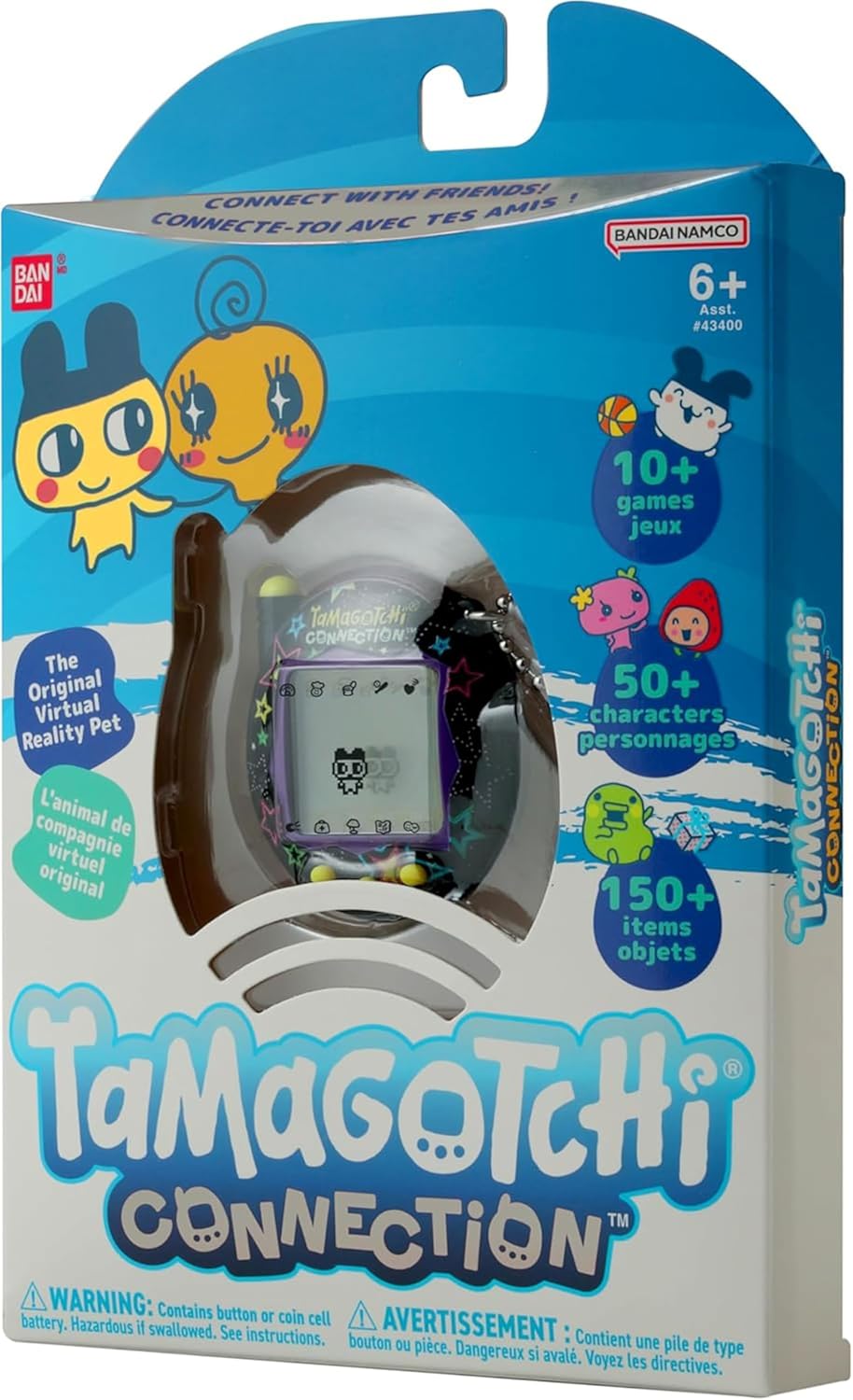 TAMAGOTCHI Bandai Connection Digital Pet Neon Stars Shell, Neon Stars