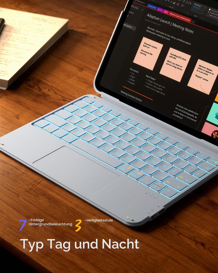Inateck Hülle mit Tastatur,Ultraleichte Tastatur für iPad 11/10 Gen A16 2025 11 Zoll,iPad Air 11" M3