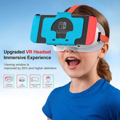 DEVASO VR Brille für Nintendo Switch/Switch OLED mit einstellbaren HD-Linsen, 3D VR (Virtual Reality