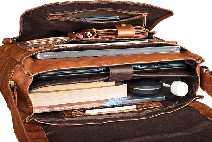 STILORD 'Alex' Vintage Ledertasche Männer Frauen Businesstasche zum Umhängen 15,6 Zoll Laptoptasche