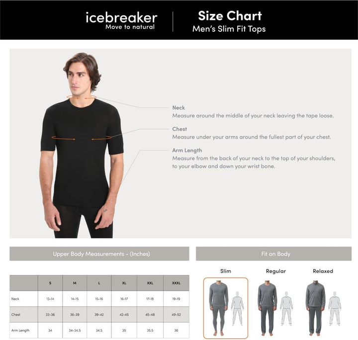 Icebreaker Herren Anatomica Crewe T-Shirt - Funktionsshirt Herren - Merinowolle Unterwäsche S Schwar