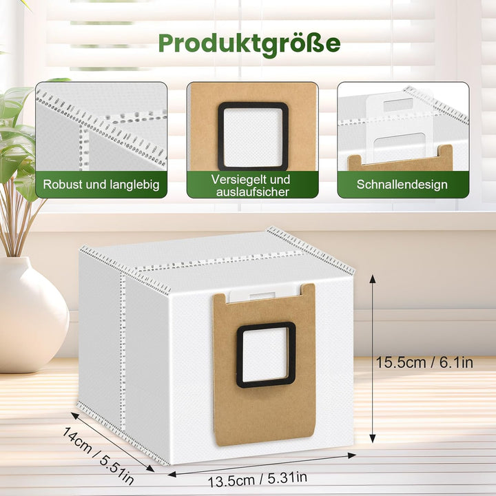 10 Stück Staubbeutel für eufy Omni E25 HydroJet / E28 HydroJet Saugroboter, Grosse Kapazität Vliesst