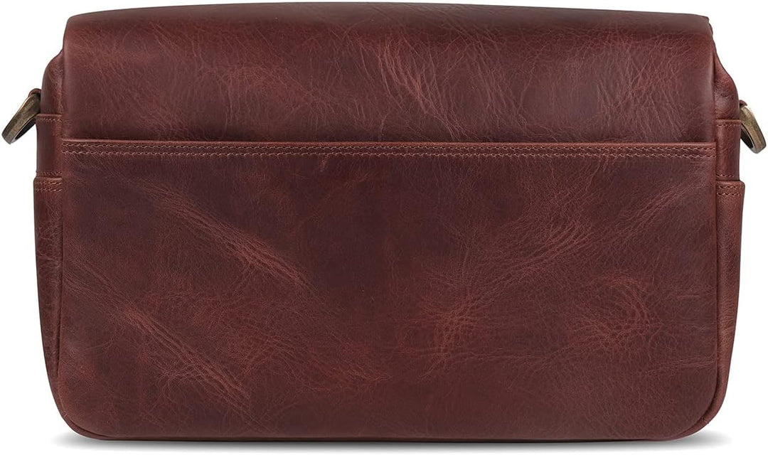 MegaGear MG1332 Torres Kameratasche - Kuriertasche aus echtem Leder für Spiegellose, Sofortbild- und