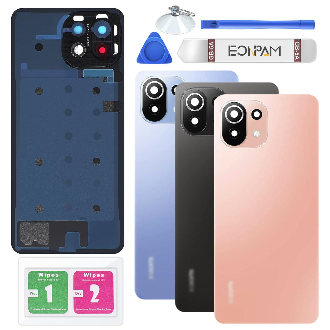 Eonpam Akkudeckel für Xiaomi Mi 11 Lite Rückseite Glas Original Backcover Back Glas Ersatz Reparatur