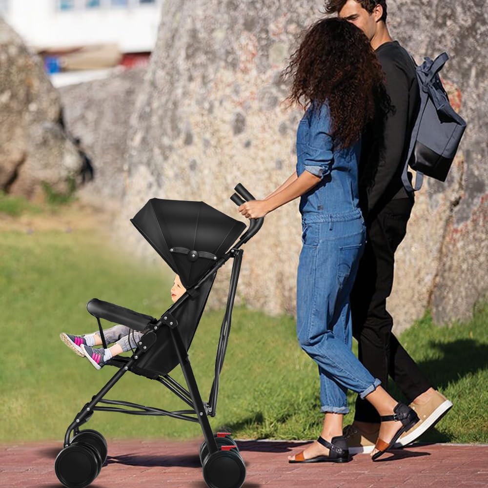 Kinderwagen, Buggy ab Geburt bis 8 kg, Kompakt und Wendig, Faltbarer Regenschirm, Zwillingsbremsen u