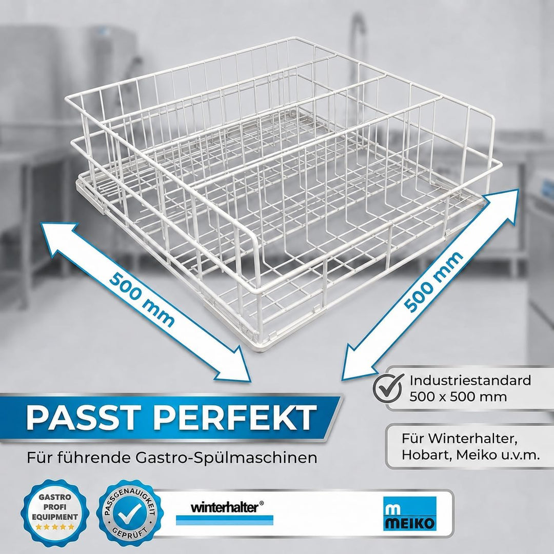 Spülkorb Drahtgitterkorb 500x500 mm - 4 Reihen Gastronomie Professional Gläserspülkorb vers. Grössen