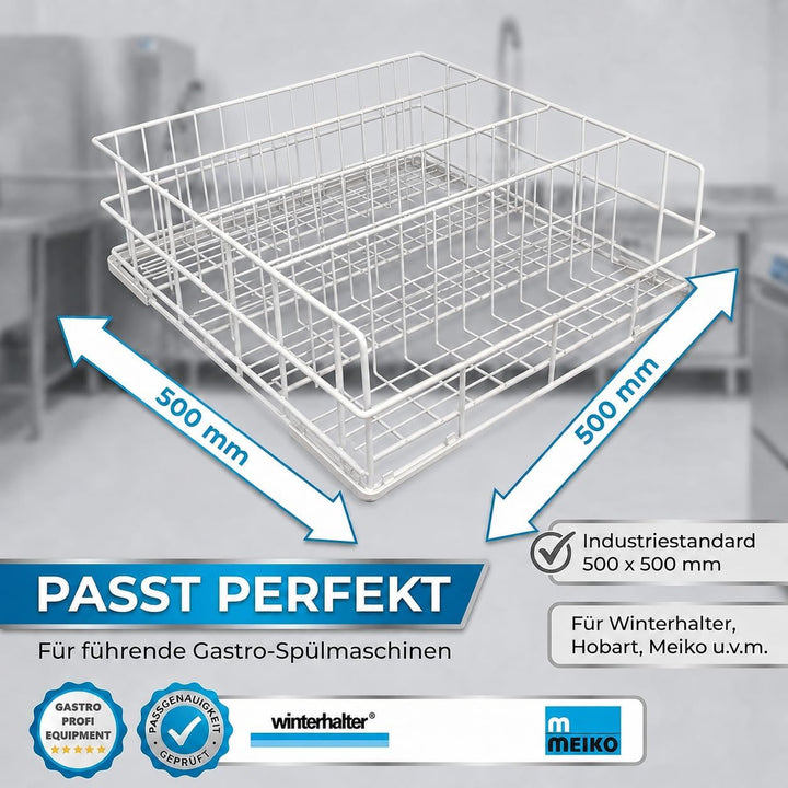Spülkorb Drahtgitterkorb 500x500 mm - 4 Reihen Gastronomie Professional Gläserspülkorb vers. Grössen