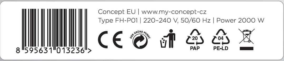 CONCEPT Hausgeräte VT7041 Heizlüfter, 1000-2000 W, Plastik, 47 dB, Schwarz