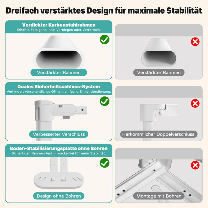 Redcoutt Bettgitter Rausfallschutz Bett, 180cm Bettschutzgitter | Kinderbettgitter zum vertikalen He