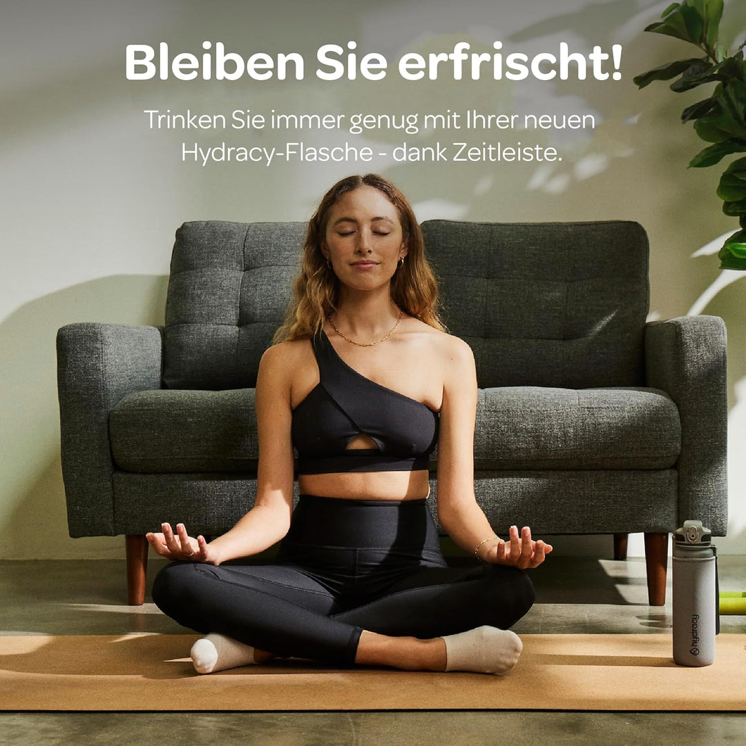 Hydracy Trinkflasche mit Fruchteinsatz - 500ml Wasserflasche - BPA-freie Trinkflasche mit Zeitmarkie