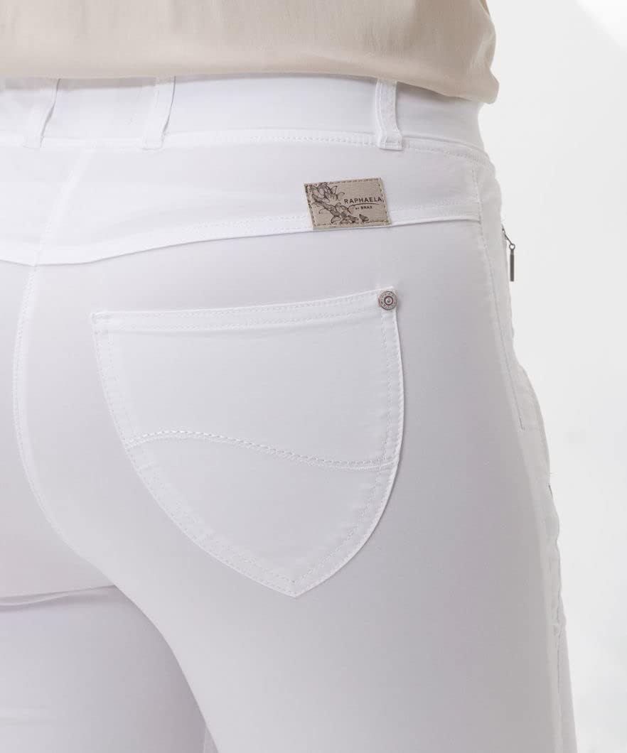 Damen Style Lavina Verkürzt Rundum Schlupf Light Summer Cotton Hose 32W / 32L Weiss, 32W / 32L Wei&#