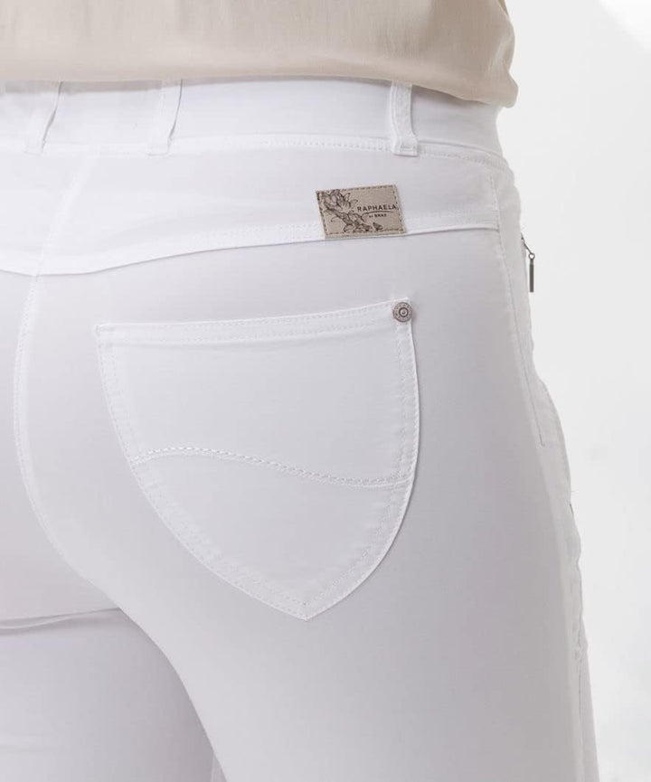 Damen Style Lavina Verkürzt Rundum Schlupf Light Summer Cotton Hose 32W / 32L Weiss, 32W / 32L Wei&#
