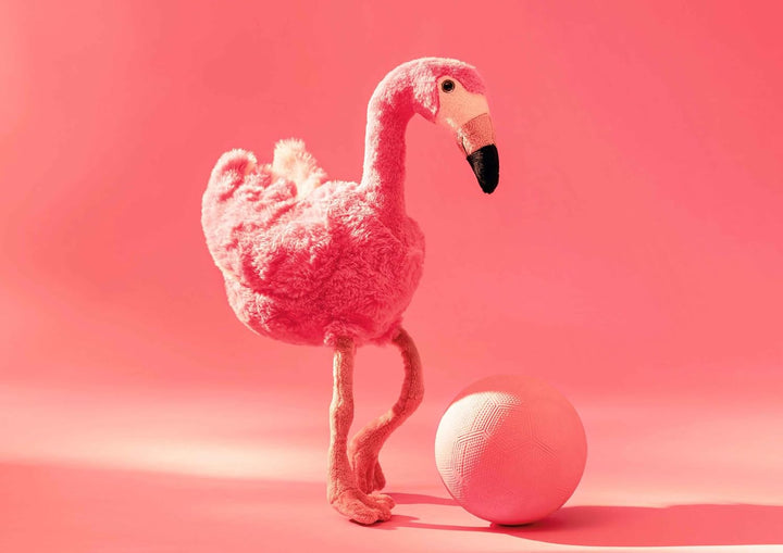 Steiff 063992 Soft Cuddly Friends Jill Flamingo, Bridal Rose, 30cm