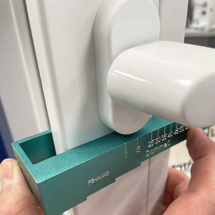 Tool Messlehre FE-ML003 Fenstermesslehre Aluminium zum Ausmessen von Dornmass, Überschlag und Nutach