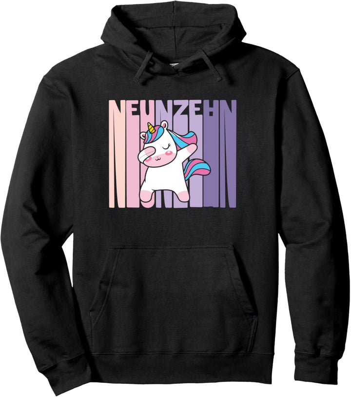 19. Geburtstag Süsses Einhorn Motiv für Mädchen 19 Jahre alt Pullover Hoodie