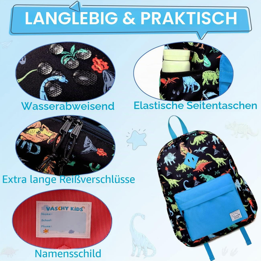 VASCHY Rucksack für Kinder, niedlich, Jungen, wasserdicht, leicht, Kindergarten, Schulranzen, Mädche