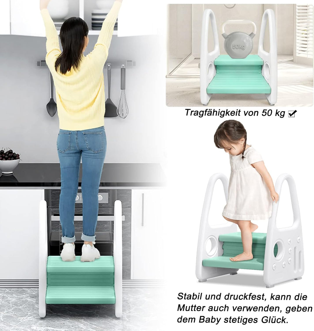 Kinder Tritthocker Trittschemel 2 stufiger Lernturm Kinderschemel Kleinkind Trittstufe Tritthocker S