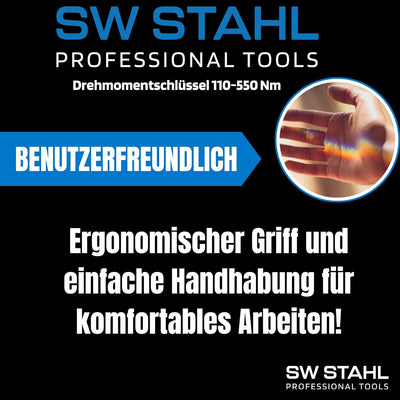 SW-Stahl 03822L Drehmomentschlüssel I 3/4 Zoll I 110-550 Nm I Links- und Rechtsanzug I Drehmomentsch