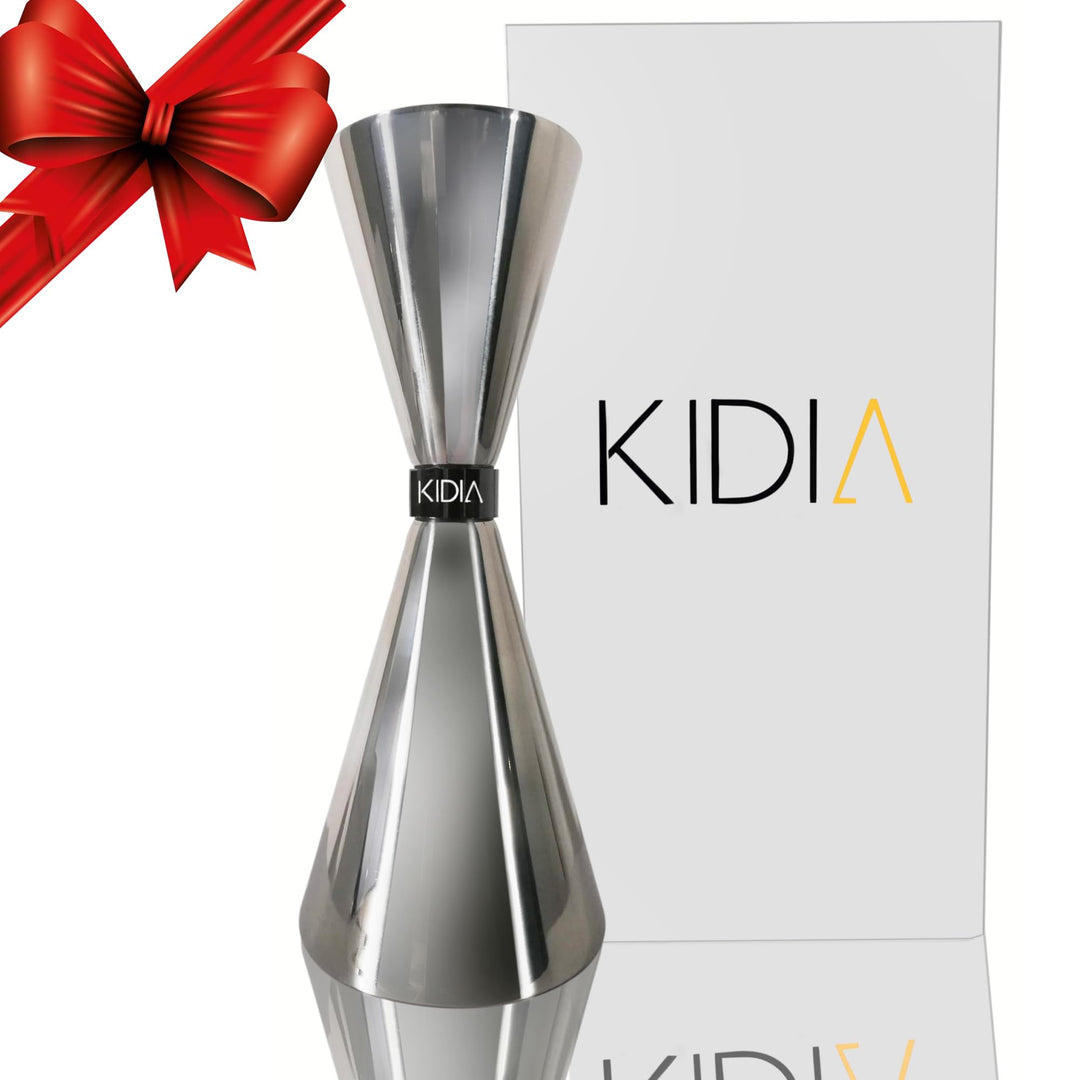 Kidia Professioneller Cocktail-Jigger aus Edelstahl 304 – Barmass 1oz/2oz mit Inneren Skalen – Premi