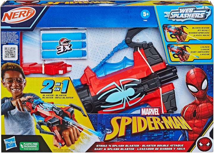Marvel Spider-Man Dart & Splash Blaster, Superhelden-Spielzeug ab 5 Jahren, Nerf Spider-Man Blaster,