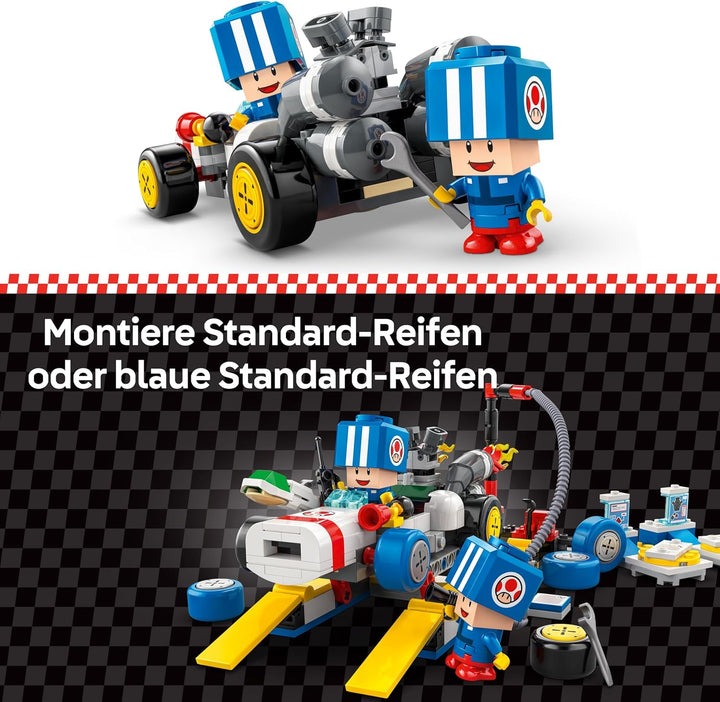 LEGO Super Mario: Mario Kart – Toad’s Garage Set, Nintendo Mechanic Toy with 2 Blue Toad Character F