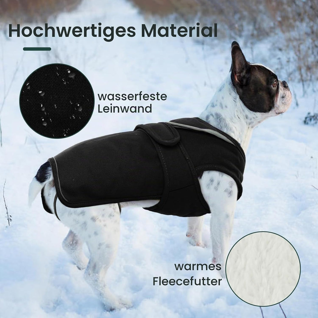 Kuoser Wasserdicht Hundemantel Hundejacke für Kleine Mittelgrosse Hunde, Reflektierende Leinwand Win