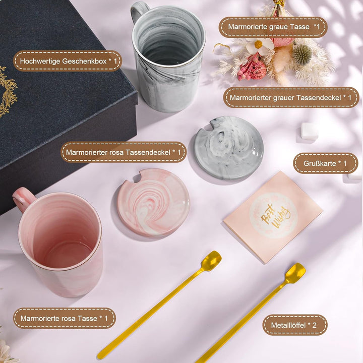 Goldene Hochzeit Geschenke, 50 Hochzeitstag Geschenk, Marmoriert Tasse - Geschenke zum Goldenen Hoch
