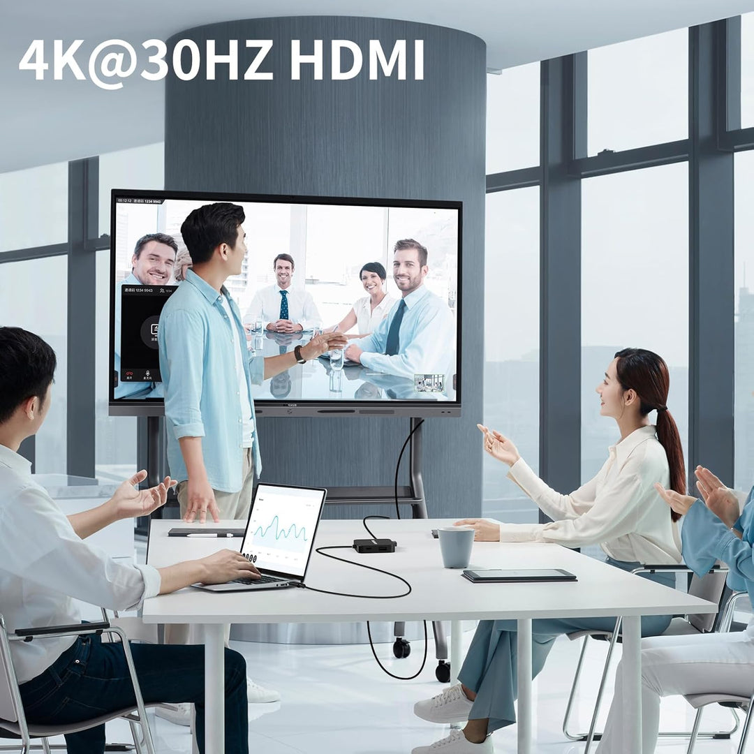 USB C Hub, 120cm 6-in-1 USB C auf HDMI Adapter mit 4K-HDMI, 1 USB 3.0 C Datenanschluss, 100W PD Schn