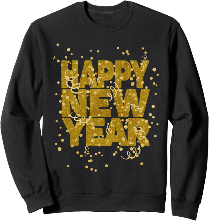 Happy New Year Konfetti Feuerwerk Silvester Party Outfit Sweatshirt